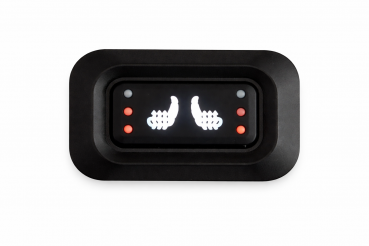 Preview: Sitzheizungsset Carbon 3 stufig mit einem rechteckigen, beleuchteten Doppel-Taster mit Kabelbaum für zwei Sitze