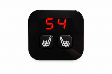 Preview: Sitzheizungsset 5-stufig für zwei Sitze mit einem quadratischen, beleuchteten Hochglanz Doppel-Digitaltaster (Klavierlack)