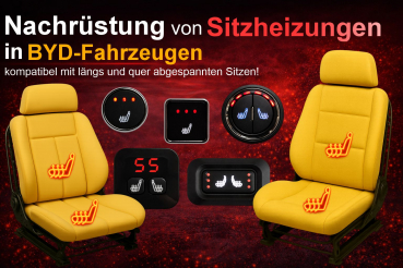 Montageservice Sitzheizung Premium 2 Frontsitze inkl. Material für BYD-Fahrzeuge