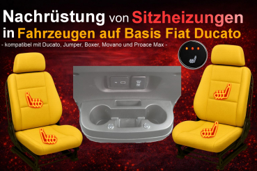 Sitzheizungsset für Fahrzeuge Basis Fiat Ducato mit zwei runden Tastern