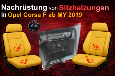 Sitzheizungsset Opel Corsa F ab Modelljahr 2019 mit rundem, beleuchteten Doppel-Taster
