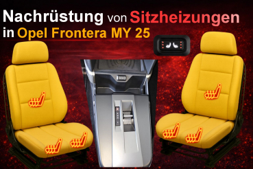 Sitzheizungsset Opel Frontera MY 2025 mit rechteckiger Doppel-Taster