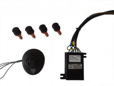 Funkeinparkhilfe 4 Sensoren Front oder Heck (Lautsprecher mit analog Speedsignalanschluß)