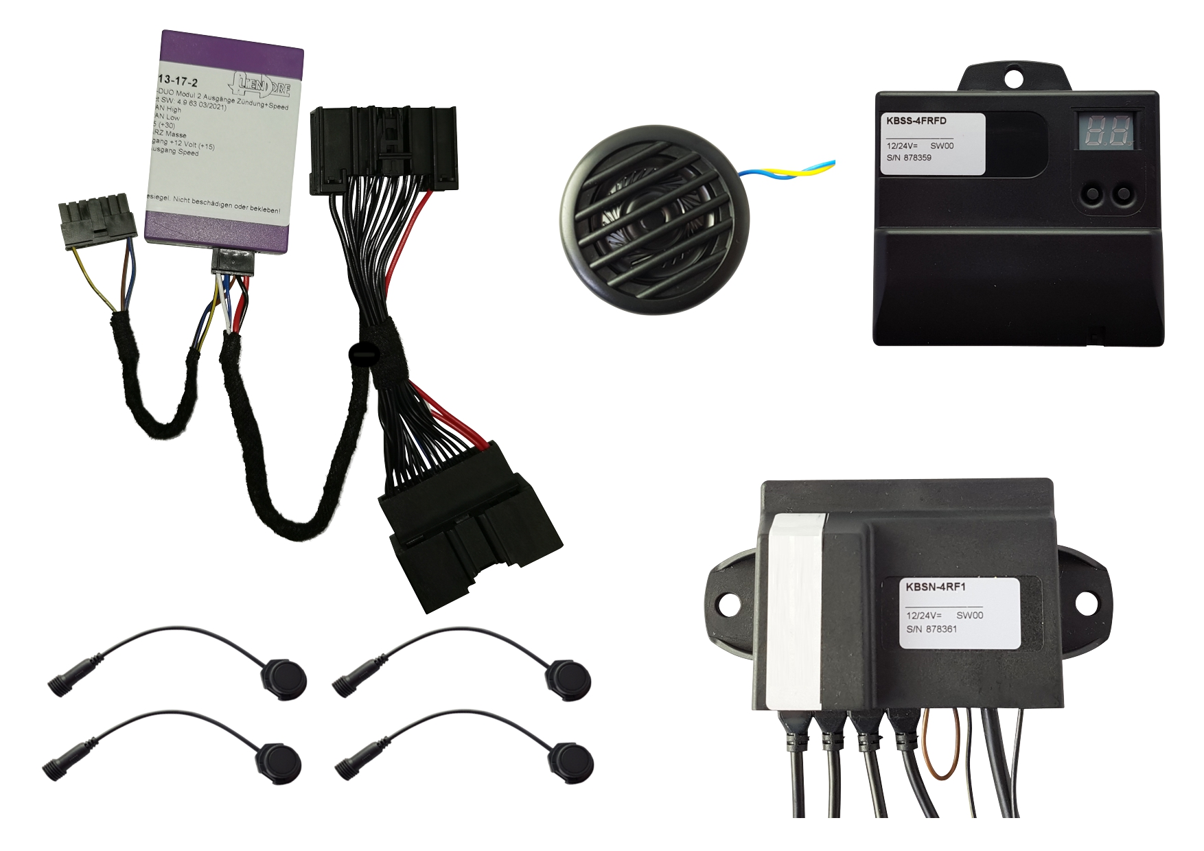 Altendorf GmbH - Einparkhilfe 4019 Funk 4 Sensoren Front 18mm/16mm mit Ford  Kabel + Can Modul Plug & Play Installation