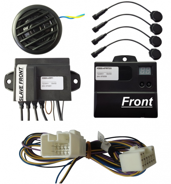 Einparkhilfe 4019 Funk  4 Sensoren Front 18mm/16mm mit P&P Kabel für Subaru Zubehörstecker