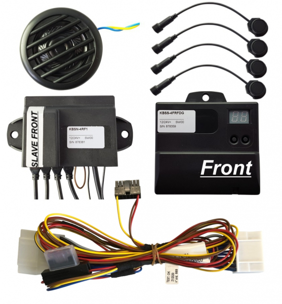 Einparkhilfe 4019 Funk 4 Sensoren Front 18mm/16mm mit Suzuki Radiostecker für Suzuki Vitara ab 2015