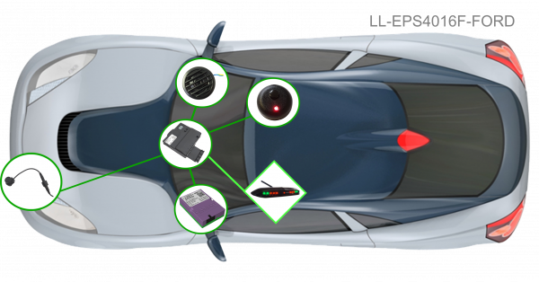 Einparkhilfe 4016 4 Sensoren Front 18mm/16mm mit Ford Kabel + Can Modul