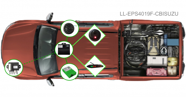 Einparkhilfe Funk 4019 Front mit CAN-Modul und Plug & Play-Kabel für ISUZU D-Max III 2020 - zur Montage hinter dem Kombiinstrument