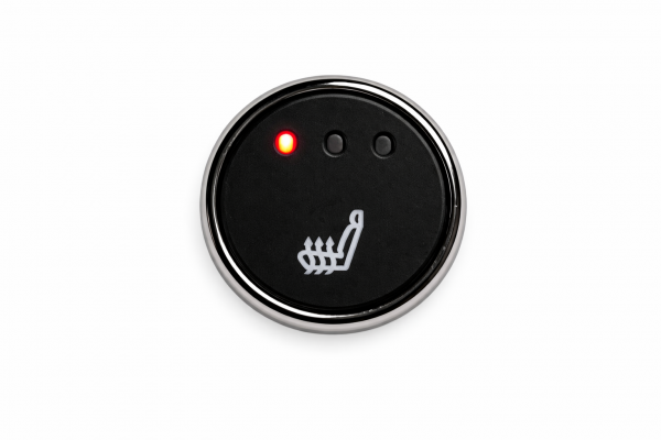 Sitzheizungs/-Set Carbon 3 stufig mit ein oder zwei runden, beleuchteten Tastern mit Kabelbaum für ein oder zwei Sitze