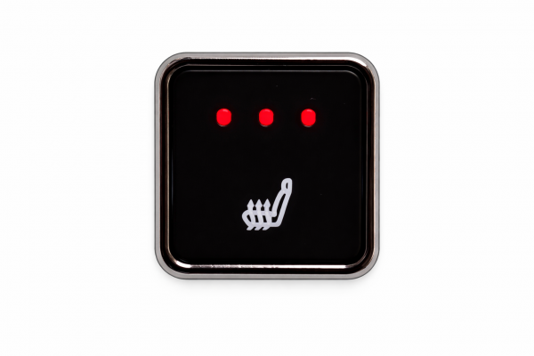 Sitzheizungs/-Set Carbon 3 stufig mit ein oder zwei quadratischen, beleuchteten Tastern mit Kabelbaum für ein oder zwei Sitze