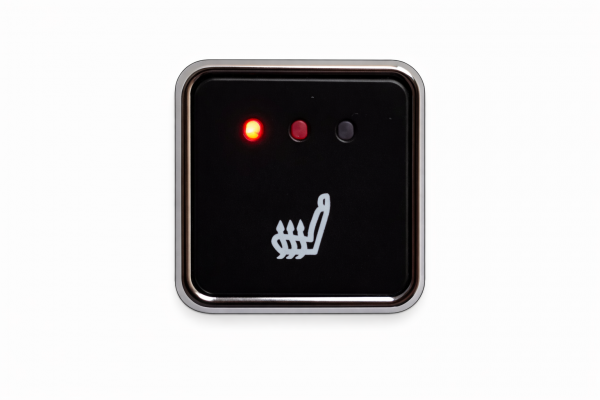 Sitzheizungs/-Set Carbon 3 stufig mit ein oder zwei quadratischen, beleuchteten Tastern mit Kabelbaum für ein oder zwei Sitze