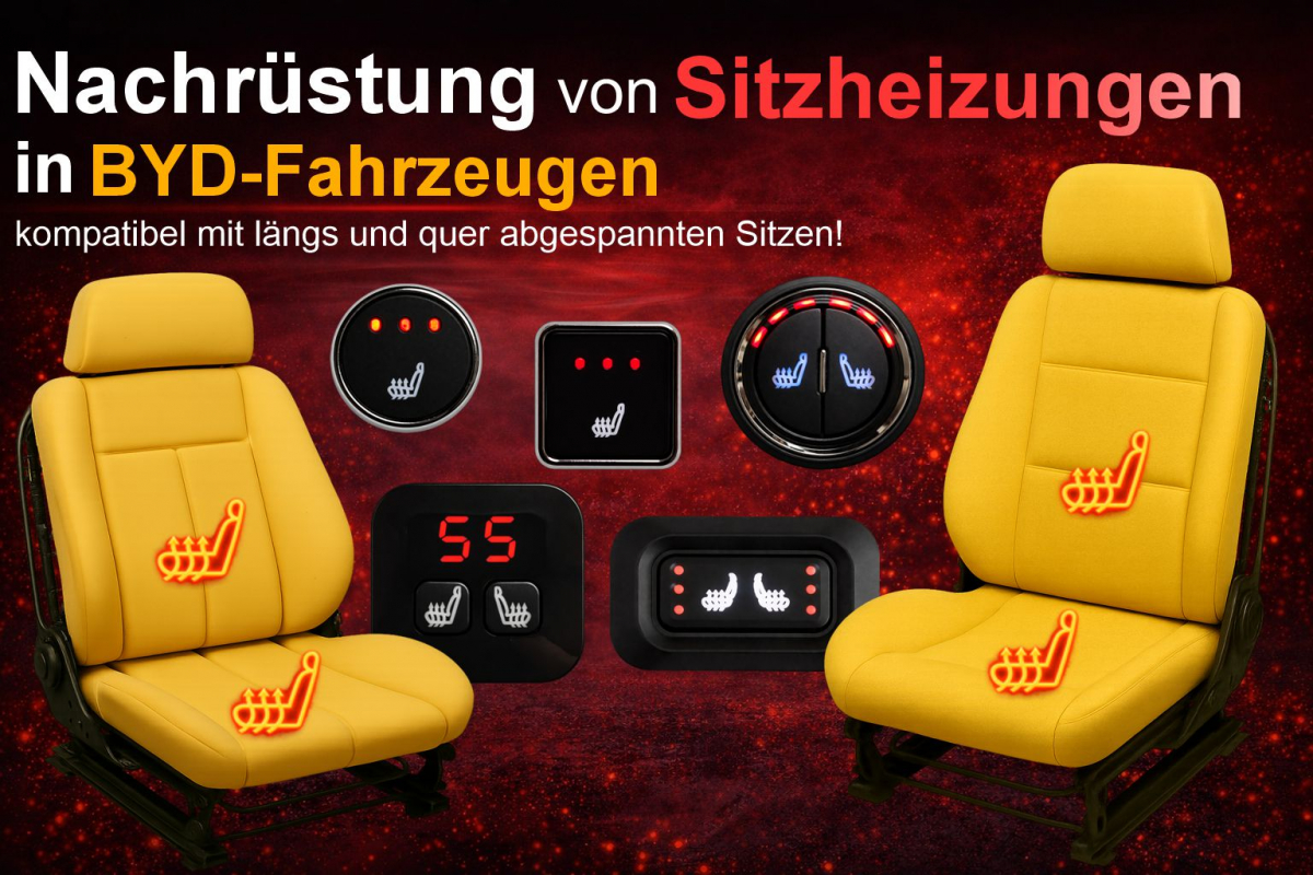 Montageservice Sitzheizung Premium 2 Frontsitze inkl. Material für BYD-Fahrzeuge