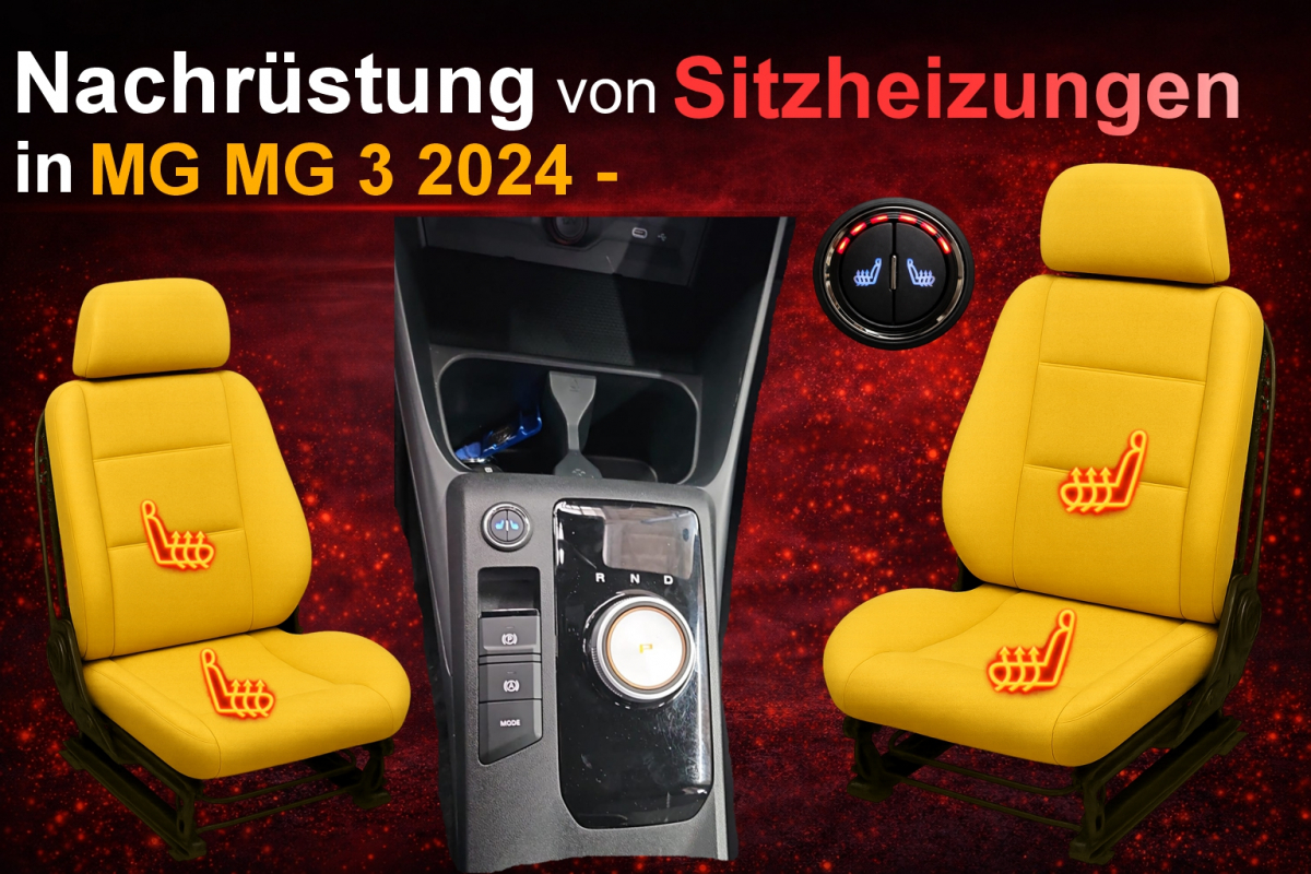 Sitzheizungsset Carbon 3 stufig für MG 3 ab 2024 mit rundem, beleuchtetem Doppeltaster