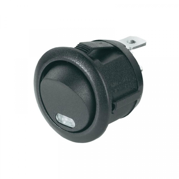 Taster 2 rund Schwarz/Schwarz mit LED